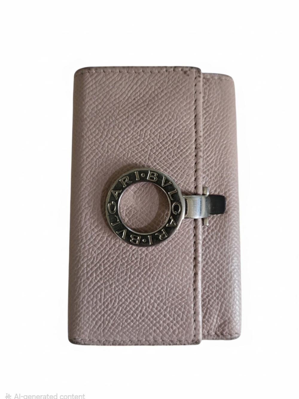 Bulgari Pink Leather Key Case Wallet